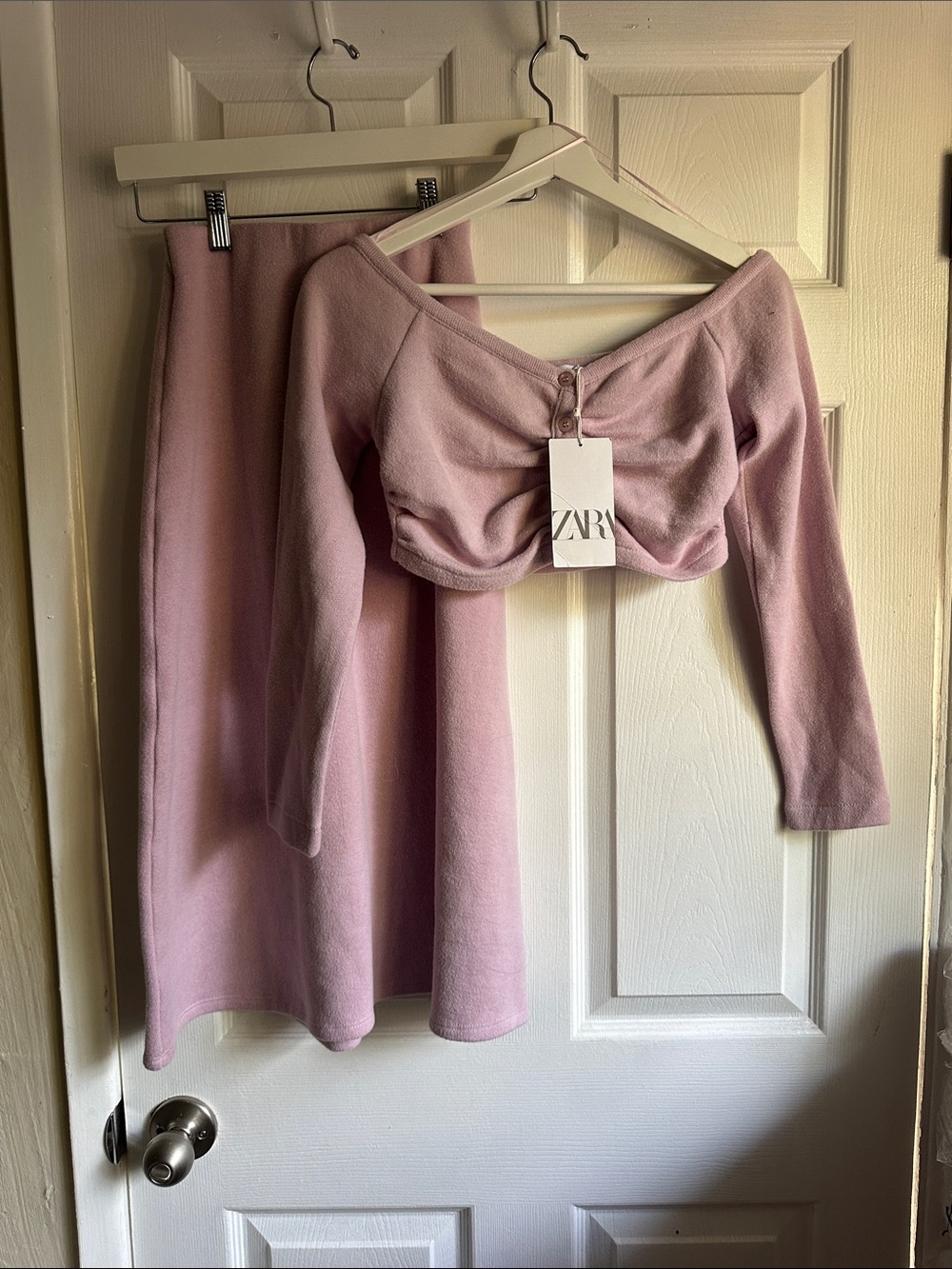 ZARA Periwinkle Midi Knit Skirt Set